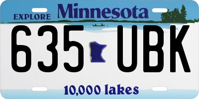 MN license plate 635UBK