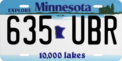 MN license plate 635UBR