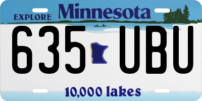 MN license plate 635UBU