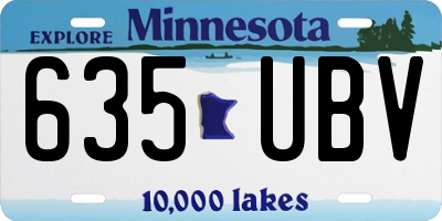 MN license plate 635UBV