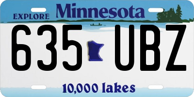 MN license plate 635UBZ