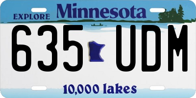 MN license plate 635UDM