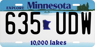 MN license plate 635UDW