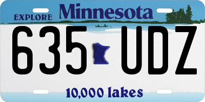 MN license plate 635UDZ