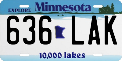 MN license plate 636LAK