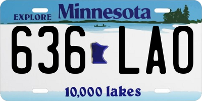 MN license plate 636LAO