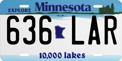 MN license plate 636LAR