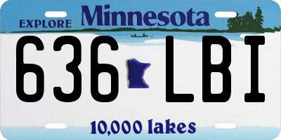 MN license plate 636LBI
