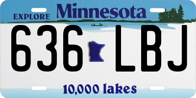 MN license plate 636LBJ