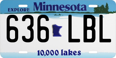 MN license plate 636LBL