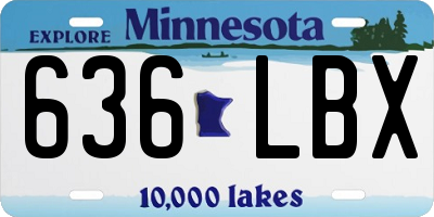 MN license plate 636LBX