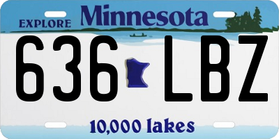 MN license plate 636LBZ
