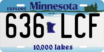 MN license plate 636LCF
