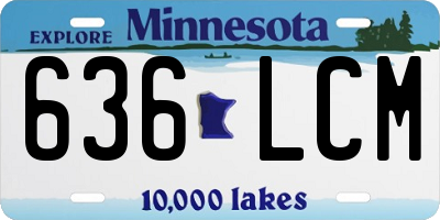 MN license plate 636LCM
