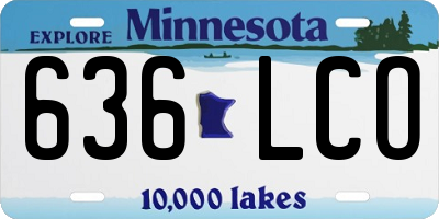 MN license plate 636LCO