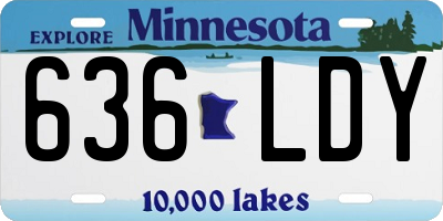 MN license plate 636LDY