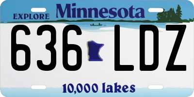 MN license plate 636LDZ