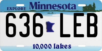 MN license plate 636LEB