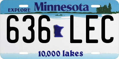 MN license plate 636LEC