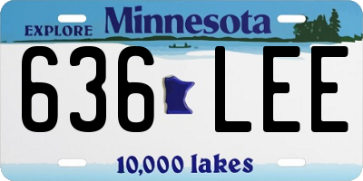 MN license plate 636LEE