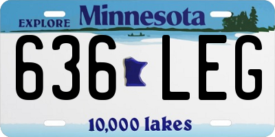 MN license plate 636LEG