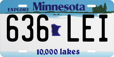 MN license plate 636LEI