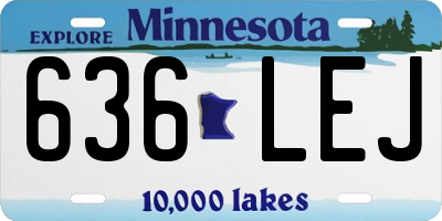 MN license plate 636LEJ
