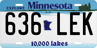 MN license plate 636LEK
