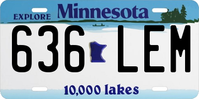 MN license plate 636LEM