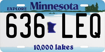 MN license plate 636LEQ