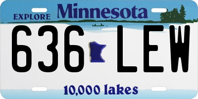 MN license plate 636LEW