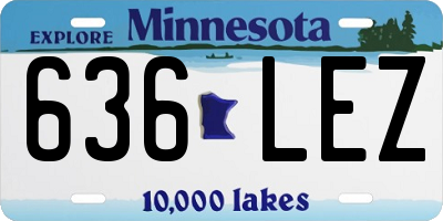 MN license plate 636LEZ