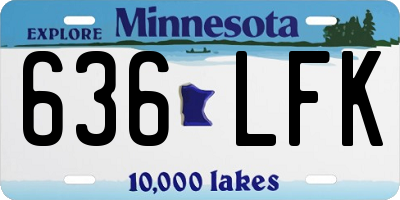 MN license plate 636LFK