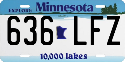 MN license plate 636LFZ
