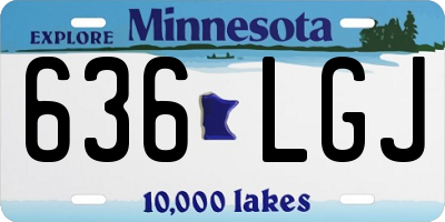MN license plate 636LGJ