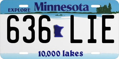 MN license plate 636LIE