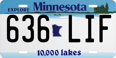 MN license plate 636LIF