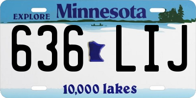 MN license plate 636LIJ