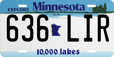 MN license plate 636LIR
