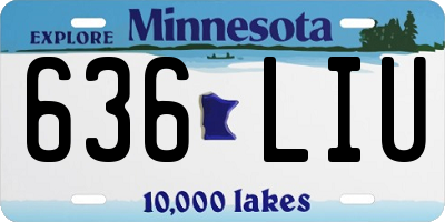 MN license plate 636LIU