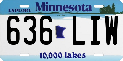 MN license plate 636LIW