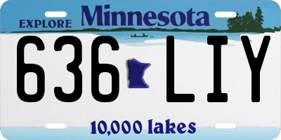 MN license plate 636LIY