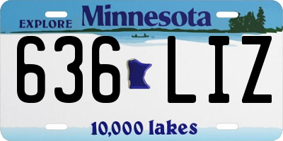 MN license plate 636LIZ