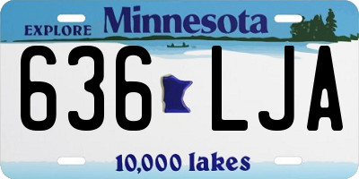 MN license plate 636LJA