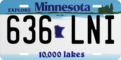 MN license plate 636LNI