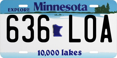 MN license plate 636LOA