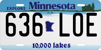 MN license plate 636LOE