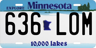 MN license plate 636LOM
