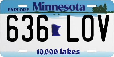 MN license plate 636LOV