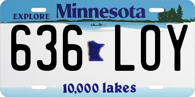 MN license plate 636LOY